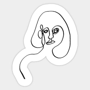 Women abstract one line art Sticker